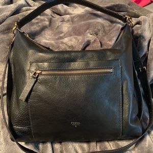 Black fossil hobo bag